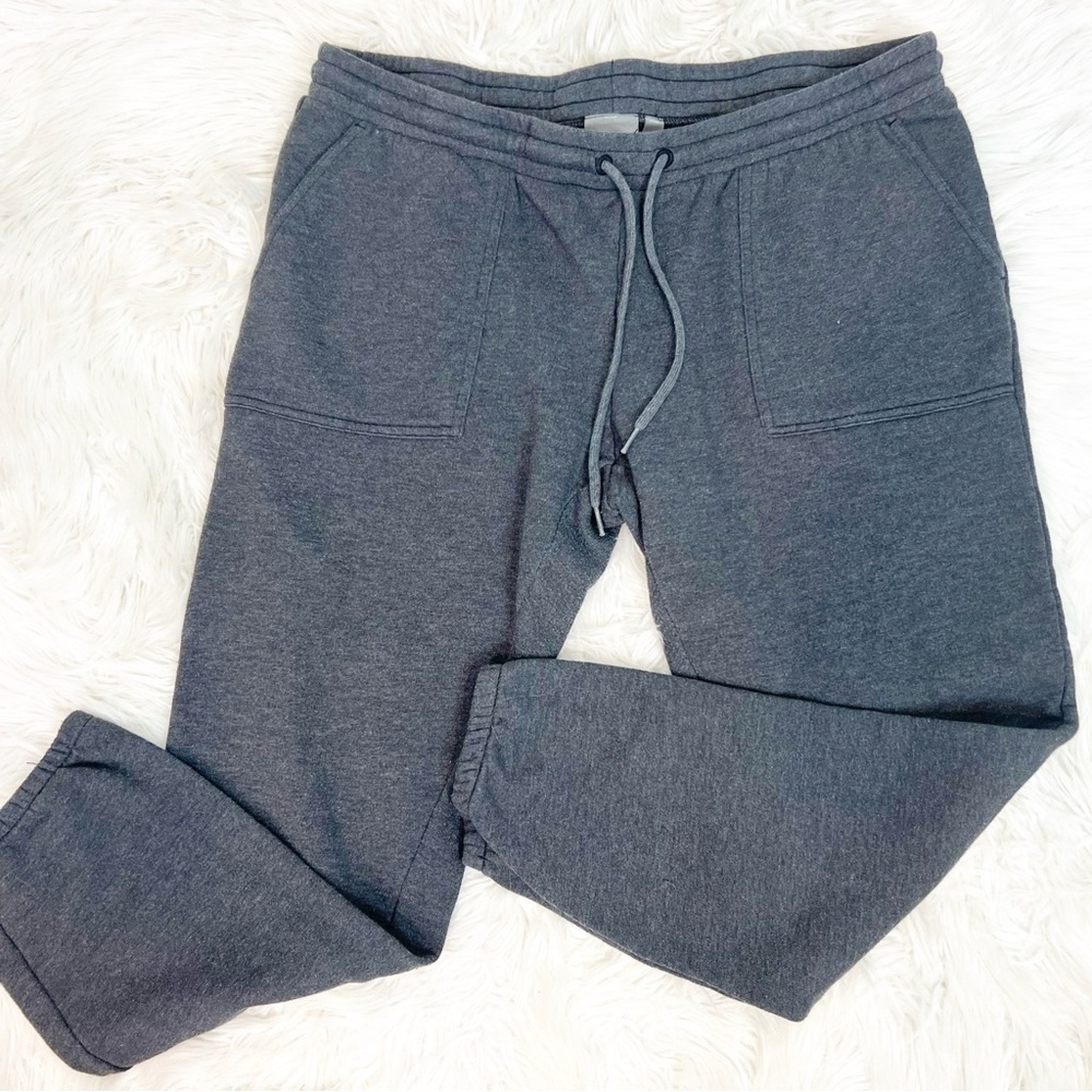 ZELLA DARK GRAY ELASTIC WAIST WITH TIE JOGGER BOTTOM SWEATPANTS WOMENS SZ LARGE